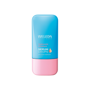 A supplement container of Hyaluronic Moisture Serum Booster Drops by Weleda