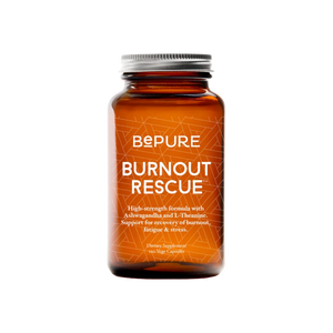 A supplement container of Burnout Rescue 120c by Be Pure