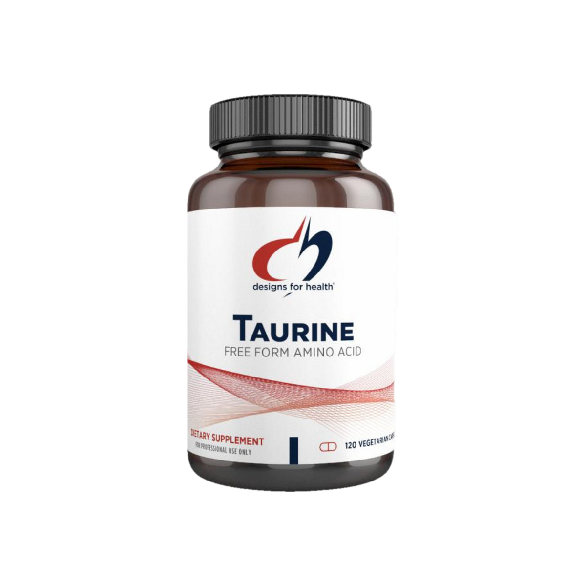 A Supplement container with the name Taurine by Designs for Health USA