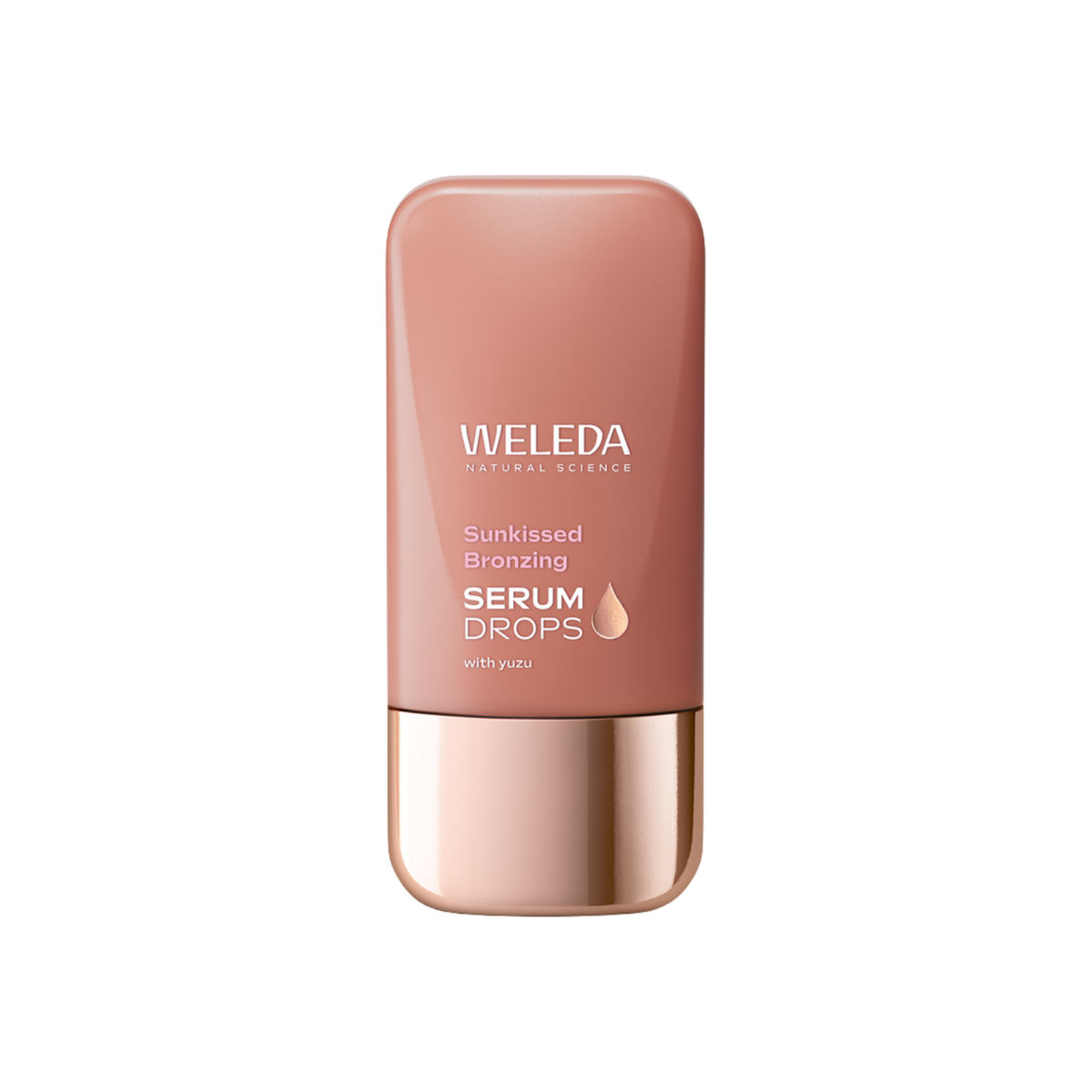 A supplement container of Sunkissed Bronzing Serum Booster Drops by Weleda