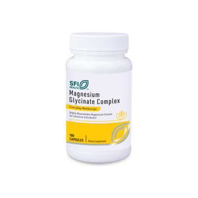 A supplement container of Magnesium Glycinate Complex by SFI Health
