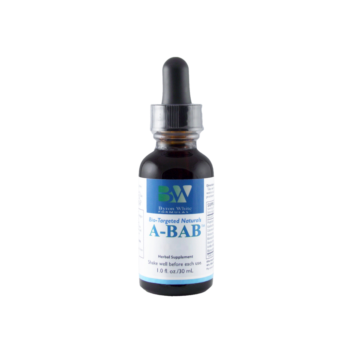 A supplement container of A-BAB by Byron White Formulas