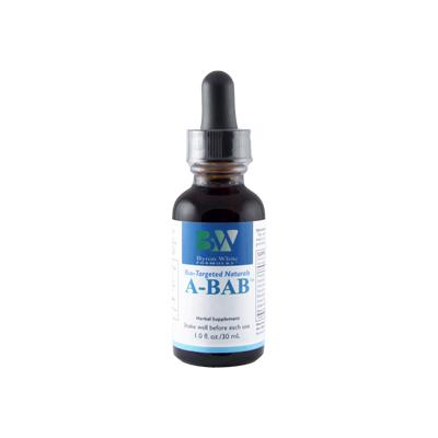 A supplement container of A-BAB by Byron White Formulas
