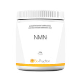 Image of a white bottle that says extemporaneous compunding for practitioners dispensing only NMN 120g Powder bio- Practica 