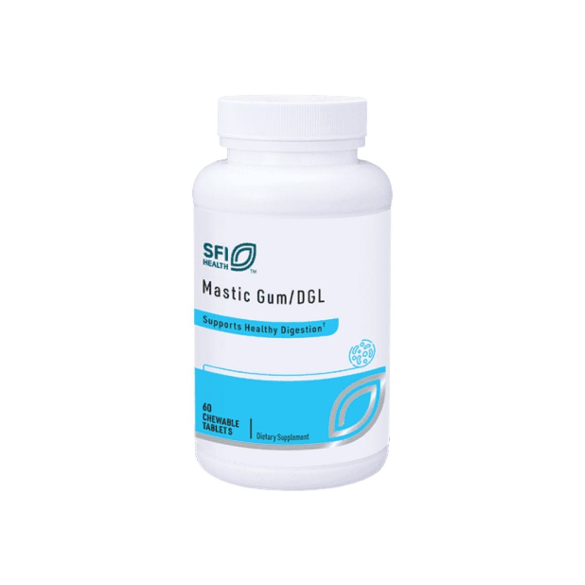 A supplement container of Mastic Gum/DGL, 60 tablets by SFI Health