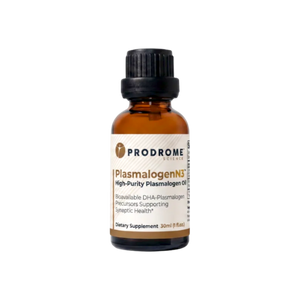A supplement container of PlasmalogenN3™ Oil (Formerly ProdromeNeuro) by Prodrome