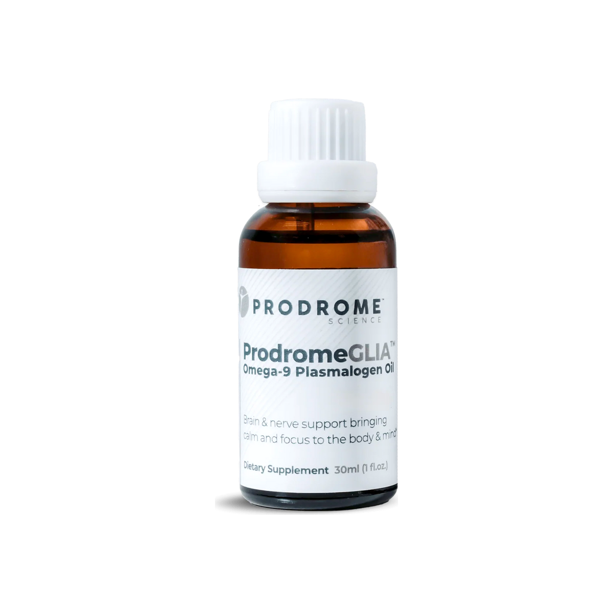 A supplement container of ProdromeGlia Plasmogen Oil 30mL by Prodrome