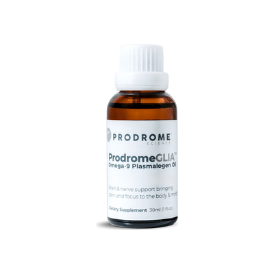 A supplement container of ProdromeGlia Plasmogen Oil 30mL by Prodrome