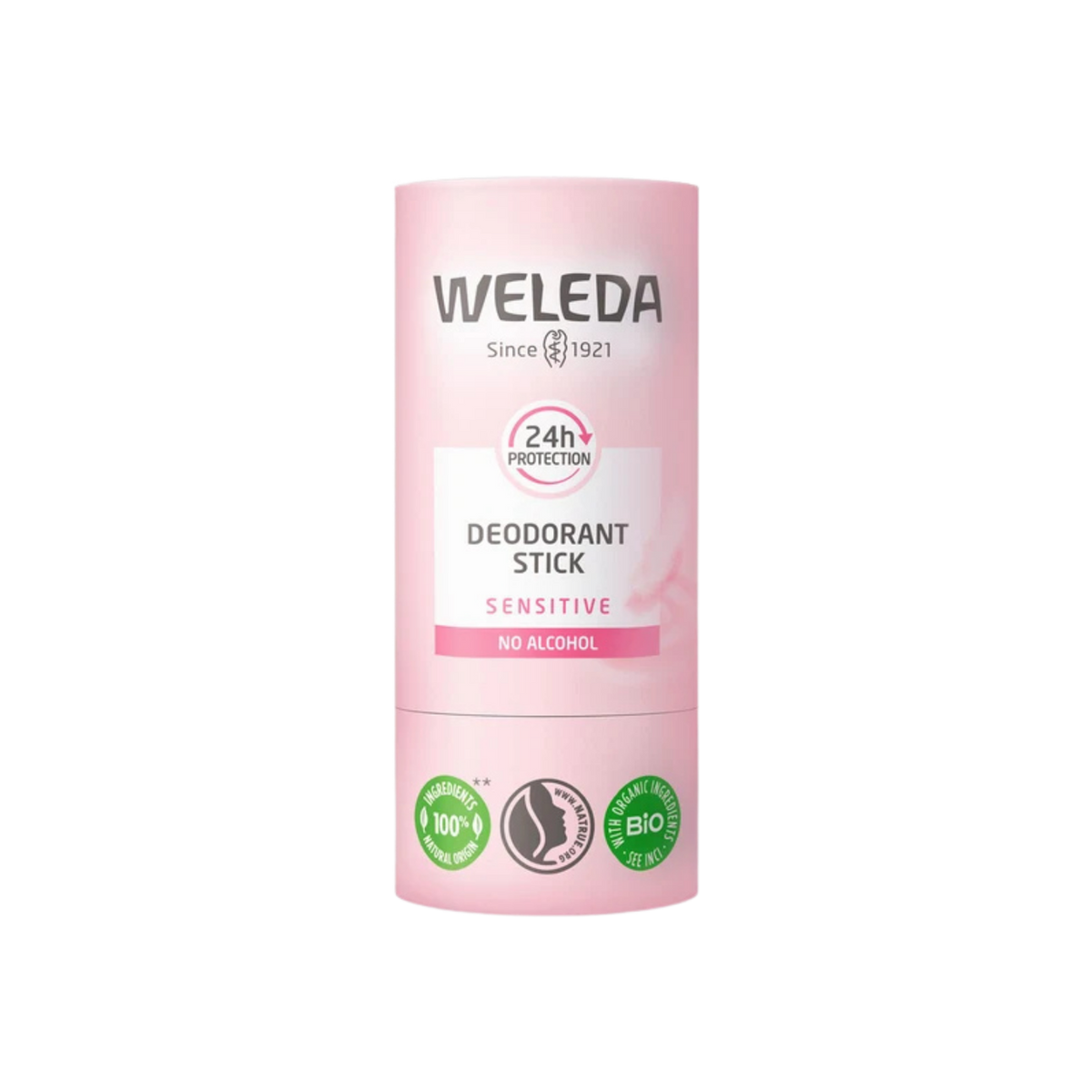 A supplement container of Sensitive Deodorant Stick by Weleda