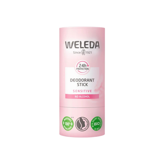 A supplement container of Sensitive Deodorant Stick by Weleda