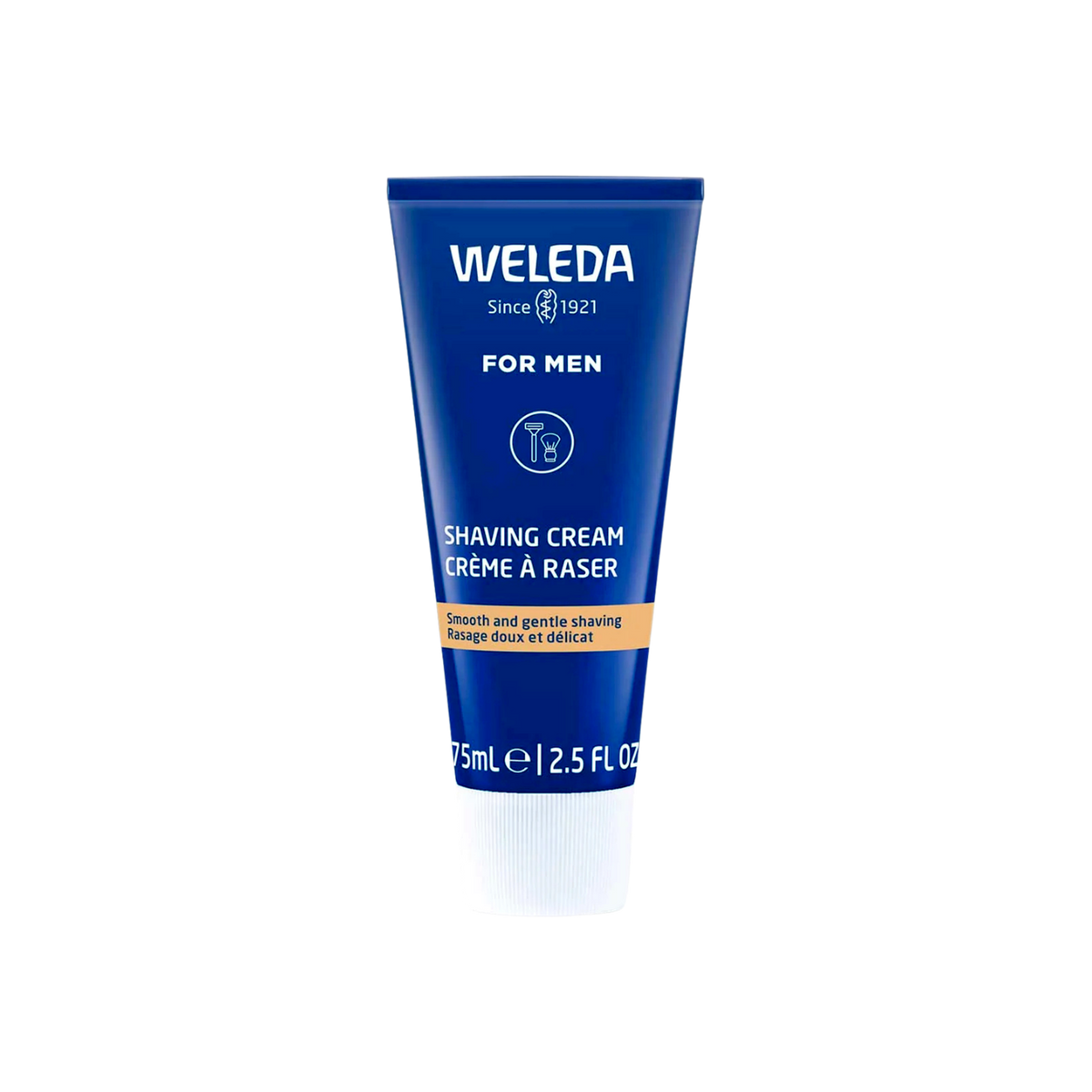A supplement container of Shaving Cream for Men by Weleda