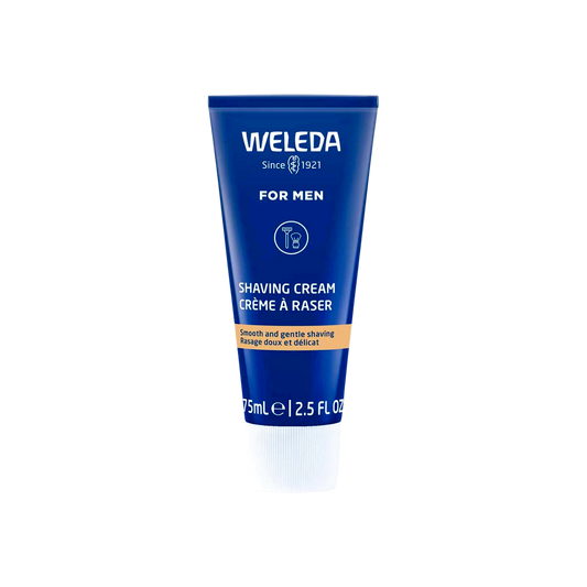 A supplement container of Shaving Cream for Men by Weleda
