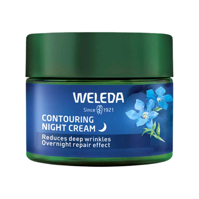 A supplement container of Contouring Night Cream - Blue Gentian & Edelweiss by Weleda