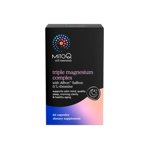 A supplement container of MitoQ Triple Magnesium Complex by MitoQ