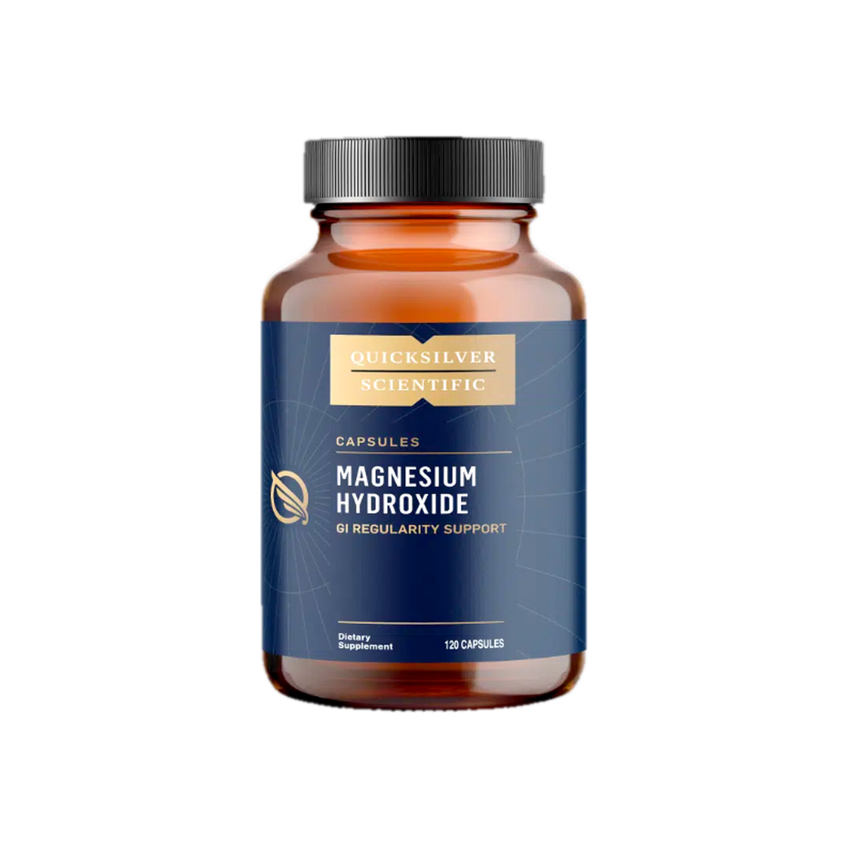A supplement container of Magnesium Hydroxide by Quicksilver