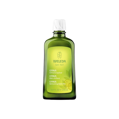 A supplement container of Refreshing Bath Milk (Citrus) by Weleda