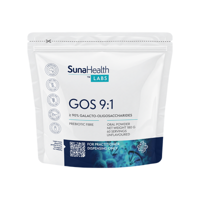 A supplement container of GOS 9:1 by SunaHealth Labs