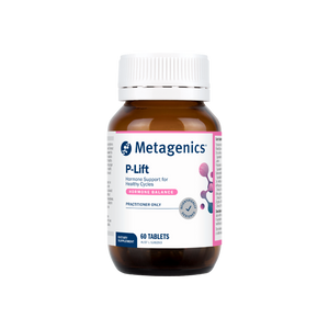 A supplement container of P-Lift by Metagenics