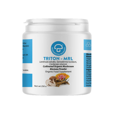 A supplement container of Triton-MRL 250g by Mycology Research Laboratories