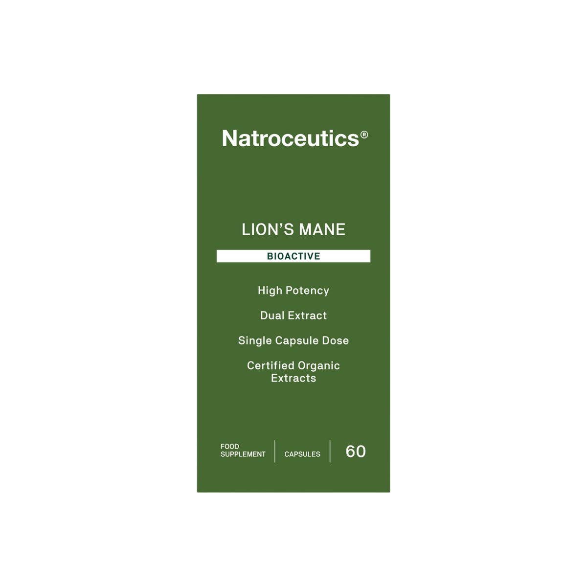 A supplement container of Lions Mane BioActive by Natroceutics