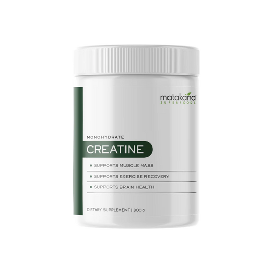 A supplement container of Creatine Monohydrate by Matakana Superfoods