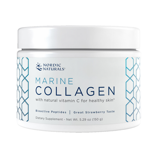 A supplement container of Marine Collagen by Nordic Naturals