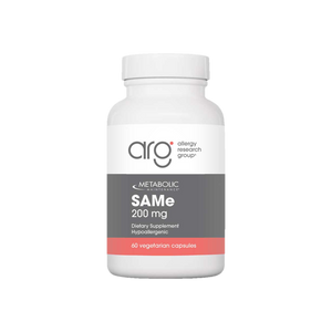A supplement container of SAMe 200mg 60c by Metabolic Maintenance