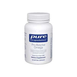 A supplement container of Pro-Resolve Omega 60 softgel capsules by Pure Encapsulations