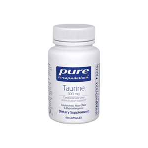 A supplement container of Taurine 500mg 60c by Pure Encapsulations