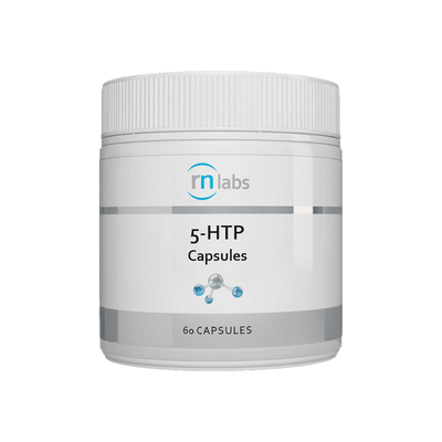 A supplement container of 5-HTP 60c by RN Labs