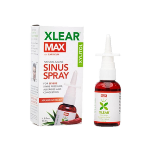 A supplement container of MAX Nasal Spray 45ml by Xlear