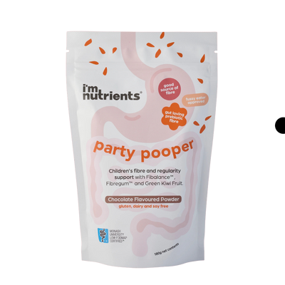 A Supplement Pouch with the name Party Pooper by I'm Nutrients.