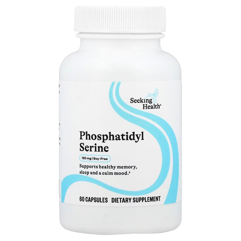 A Supplement container with the name Phosphatidyl Serine by Seeking Health.