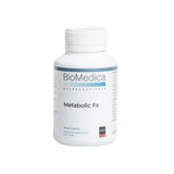 A Supplement container with the name Metabolic FX by BioMedica.