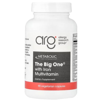 A Supplement container with the name The Big One with Iron Multivitamin by Allergy Research Group