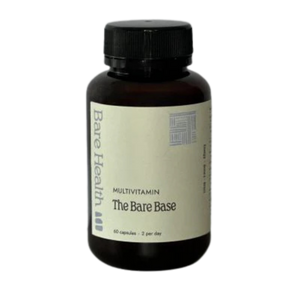 A Supplement container with name The Bare Base (60 Caps) by Bare Health.