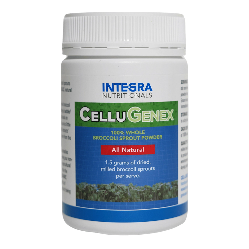 A Supplement container with the name CellGenex by Integra Nutritionals.