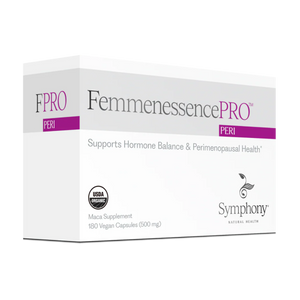 A Supplement Box with the name FemmenessencePro Peri by Symphony Natural Health.