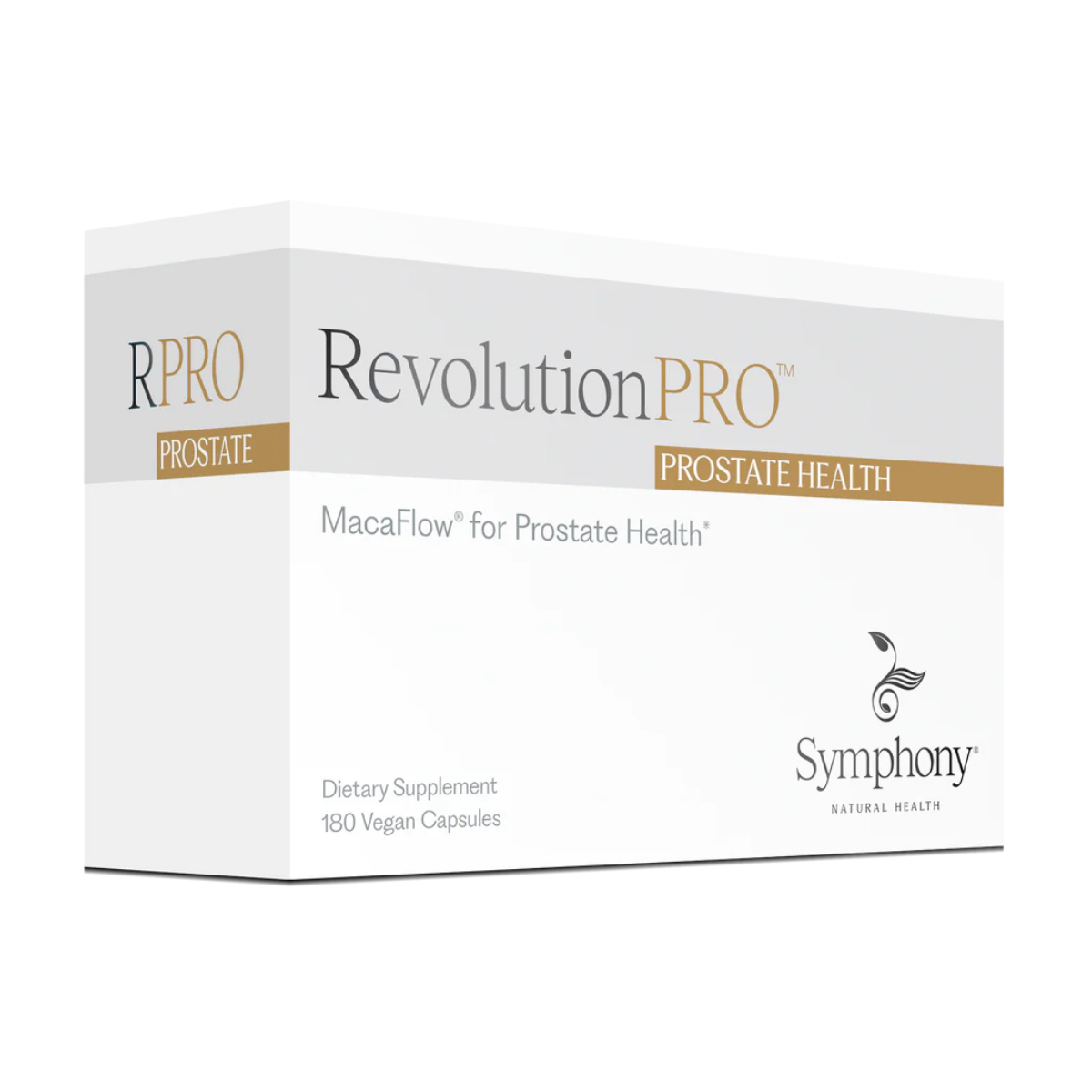 A Supplement Box with the name RevolutionPro Prostate Health by Symphony Natural Health.