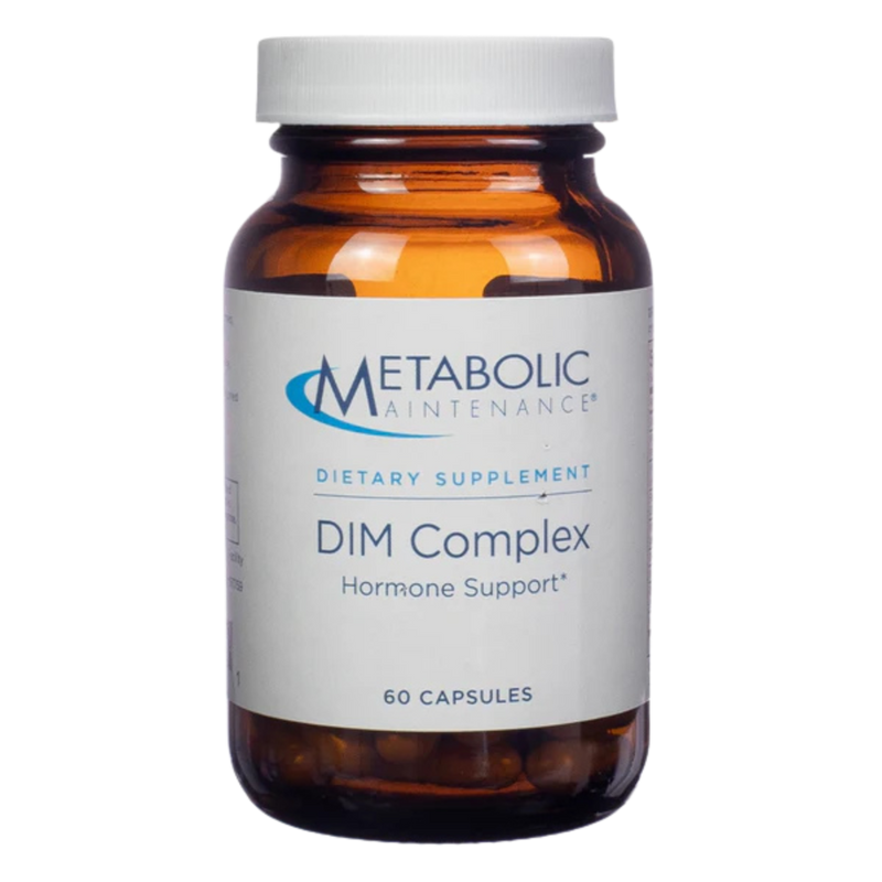A Supplement container with the name Dim Complex by Metabolic Maintenance. 