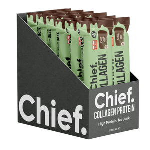 A Box of 12 Supplement bars (Choc Mint) by Chief Nutrition.