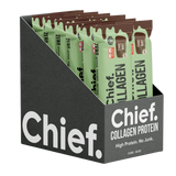 A Box of 12 Supplement bars (Choc Mint) by Chief Nutrition.