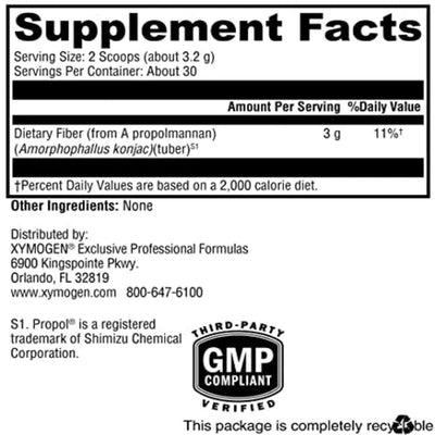 Ingredients: Dietary Fiber (from A propolannan) (Amorphophallus konjac)(tuber)