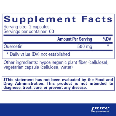 Ingredients: Quercetin 500mg.