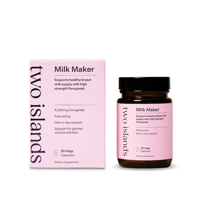 A Supplement container with the name Milk Maker by Two Islands.
