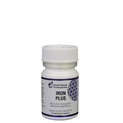 A supplement container of Iron Plus by Interclinical Laboratories