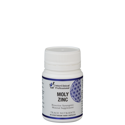 A supplement container of Moly Zinc by Interclinical Laboratories
