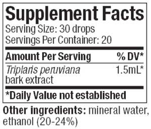 Supplement facts for Tangarana - Microbial Defence