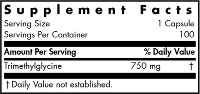 Text listing the ingredients which include Trimethylglycine