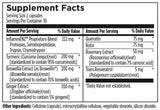 Text listing the ingredients including InflammENZ, Proteases, Serratiopeptidase, Trypsin, Chymotrypsin, Tumeric, Curcuma Longa, Curcuminoids, Boswellia Extract, Boswellin, Ginger, Quercetin, Rutin, Rosemary Extract. Rosmarinus, Trans Resveratrol